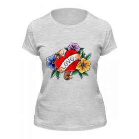 classic_woman_tee с принтом Сердце old school в Смоленске,  |  | 