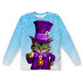 full_print_kids_sweatshirt с принтом Чеширский котик в Смоленске,  |  | 