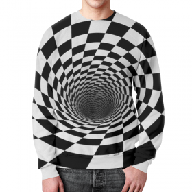 full_print_sweatshirt с принтом ВОРОНКА ШАХМАТНАЯ. ЧЕРНОЕ И БЕЛОЕ. в Смоленске,  |  | 