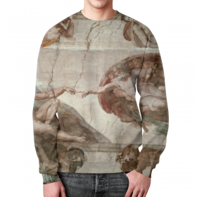 full_print_sweatshirt с принтом Сотворение Адама в Смоленске,  |  | Тематика изображения на принте: 