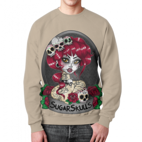 full_print_sweatshirt с принтом Sugar skull girl в Смоленске,  |  | 