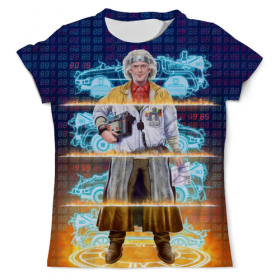 full_print_tee с принтом Back To The Future в Смоленске, Футболка с нанесением полноцветного изображения по всей поверхности может быть выполнена в двух вариантах - ХЛОПОК и СИНТЕТИКА. | Хлопок - ткань из 100% хлопка высшего качества пенье.  <br>Синтетика - ткань с высоким содержанием синтетического волокна (до 80%).  Материал хорошо тянется, имеет приятную на ощупь фактуру | Тематика изображения на принте: 