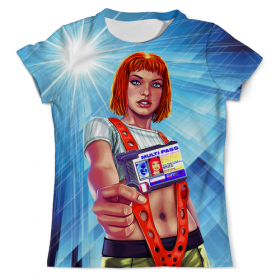 full_print_tee с принтом The Fifth Element LILOO в Смоленске, Футболка с нанесением полноцветного изображения по всей поверхности может быть выполнена в двух вариантах - ХЛОПОК и СИНТЕТИКА. | Хлопок - ткань из 100% хлопка высшего качества пенье.  <br>Синтетика - ткань с высоким содержанием синтетического волокна (до 80%).  Материал хорошо тянется, имеет приятную на ощупь фактуру | 