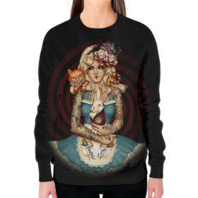 full_print_woman_sweatshirt с принтом Алиса в стране чудес в Смоленске,  |  | 