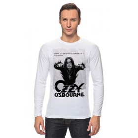 Мужской лонгслив с принтом Ozzy Osbourne в Смоленске, Хлопок |  | 