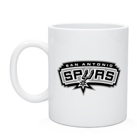 Кружка с принтом San Antonio в Смоленске, керамика | объем — 330 мл, диаметр — 80 мм. Принт наносится на бока кружки, можно сделать два разных изображения | Тематика изображения на принте: basketball | nba | баскетболл | лого баскетбольных клубов | нба | сан антонио