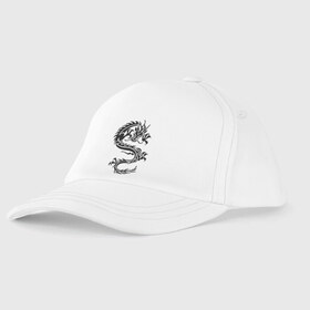 Детская бейсболка с принтом Дракон орнамент в Смоленске, 100% хлопок | классический козырек, металлическая застежка-регулятор размера | дракон | дракон орнамент | прикольные картинки 
большой дракон | трайблы и узоры
