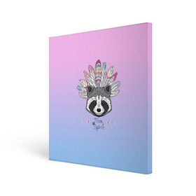 Холст квадратный с принтом Енот в Смоленске, 100% ПВХ |  | Тематика изображения на принте: енот