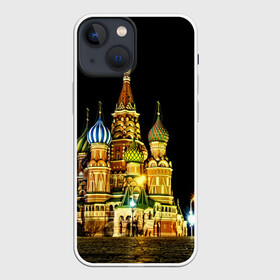 Чехол для iPhone 13 mini с принтом Москва в Смоленске,  |  | kremlin | moscow | russia | город | кремль | москва | ночь | огни | река