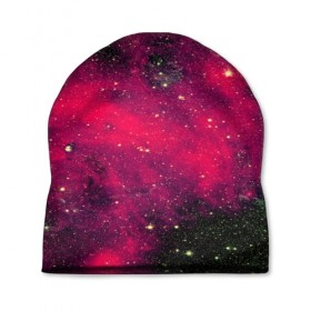 Шапка 3D с принтом Розовый космос в Смоленске, 100% полиэстер | универсальный размер, печать по всей поверхности изделия | nebula | space | star | вселенная | звезды | земля | космический | космос | планеты | плеяды | пространство | созвездие