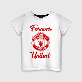 Детская футболка хлопок с принтом Манчестер Юнайтед в Смоленске, 100% хлопок | круглый вырез горловины, полуприлегающий силуэт, длина до линии бедер | Тематика изображения на принте: manchester | manchester united | mufc | red devils | красные дьяволы | манчестер | манчестер юнайтед | фанатская | футбольная | футбольный клуб | юнайтед