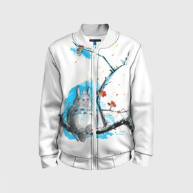 Детский бомбер 3D с принтом МОЙ СОСЕД ТОТОРО | MY NEIGHBOR TOTORO в Смоленске, 100% полиэстер | застегивается на молнию, по бокам два кармана без застежек, мягкие манжеты, по низу бомбера и на воротнике — эластичная резинка | anime | forest | meme | my neighbor | protectors | tokyo | totoro | аниме | гибли | иероглиф | манга | миядзаки | мой сосед | стиль | тоторо | фентези | хаяо | япония