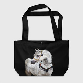 Пляжная сумка 3D Серый в яблоках конь: в Смоленске, 100% полиэстер | застегивается на металлическую кнопку; внутренний карман застегивается на молнию. Стенки укреплены специальным мягким материалом, чтобы защитить содержимое от несильных ударов
 | animal | beautiful | black | eyes | gloss | gray | harness | horse | in apples | look | muzzle | spotted | white | белый | в яблоках | взгляд | глаза | животное | конь | красивый | лоск | лошадь | пятнистый | сбруя | серый | скакун | черный