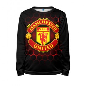 Детский лонгслив 3D с принтом МАНЧЕСТЕР ЮНАЙТЕД в Смоленске, 100% полиэстер | длинные рукава, круглый вырез горловины, полуприлегающий силуэт
 | Тематика изображения на принте: manchester united | mufc | red devils | красные дьяволы | манчестер юнайтед | футбольный клуб