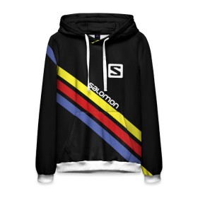 Мужская толстовка 3D с принтом Salomon в Смоленске, 100% полиэстер | двухслойный капюшон со шнурком для регулировки, мягкие манжеты на рукавах и по низу толстовки, спереди карман-кенгуру с мягким внутренним слоем. | salomon | активный отдых | альпинизм | биатлон | зима | лыжи | сноуборд | спорт