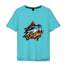 Мужская футболка хлопок Oversize с принтом Skydive в Смоленске, 100% хлопок | свободный крой, круглый ворот, “спинка” длиннее передней части | skydive | skydiving | активный отдых | небо | парашют | парашютный спорт | полеты | скайдайвинг