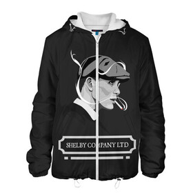 Мужская куртка 3D с принтом Острые Козырьки в Смоленске, ткань верха — 100% полиэстер, подклад — флис | прямой крой, подол и капюшон оформлены резинкой с фиксаторами, два кармана без застежек по бокам, один большой потайной карман на груди. Карман на груди застегивается на липучку | Тематика изображения на принте: blinders | gangsta | peaky | shelby | thomas | англия | британия | гангстер | гангстеры | козырек | козырьки | острые | острый | сериал | сериалы | томас | шелби