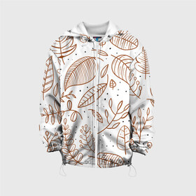 Детская куртка 3D золотая осень: в Смоленске, 100% полиэстер | застежка — молния, подол и капюшон оформлены резинкой с фиксаторами, по бокам — два кармана без застежек, один потайной карман на груди, плотность верхнего слоя — 90 г/м2; плотность флисового подклада — 260 г/м2 | Тематика изображения на принте: золотая осень | золотые листья | листопад | листочек | листья | осень