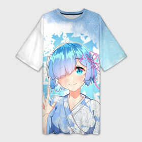 Платье-футболка 3D с принтом Rem Re Zero в Смоленске,  |  | anime girls | beatrice re zero | emilia re zero | isekai seikatsu | kara hajimeru | puck re zero | ram re zero | re zero | re:zero | rem re zero | аниме | аниме re zero | анимэ | жизнь с нуля в альтернативном мире | манга | рам ре зеро | ранобэ