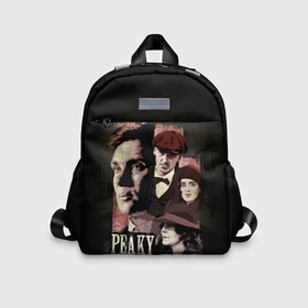 Детский рюкзак 3D с принтом Острые козырьки в Смоленске, 100% полиэстер | лямки с регулируемой длиной, сверху петелька, чтобы рюкзак можно было повесить на вешалку. Основное отделение закрывается на молнию, как и внешний карман. Внутри дополнительный карман. По бокам два дополнительных кармашка | Тематика изображения на принте: острые козырьки | сериал | сериалы | томас шелби