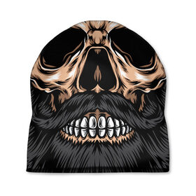 Шапка 3D с принтом Взгляд в душу в Смоленске, 100% полиэстер | универсальный размер, печать по всей поверхности изделия | арт | борода | графика | хиппи | черепа