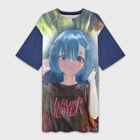 Платье-футболка 3D с принтом Rem Slayer в Смоленске,  |  | anime | re zero | rem | slayer | жизнь с нуля | ре зеро | рем