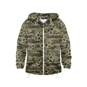 Детская ветровка 3D Камуфляж из цветов: в Смоленске, 100% полиэстер | подол и капюшон оформлены резинкой с фиксаторами, по бокам два кармана без застежек, один потайной карман на груди | Тематика изображения на принте: 23 февраля | армия | военная | зелень | камуфляж | листья | маскировка | осень | охота | паттерн | рыбалка | солдат | текстуры
