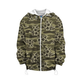 Детская куртка 3D Камуфляж из цветов: в Смоленске, 100% полиэстер | застежка — молния, подол и капюшон оформлены резинкой с фиксаторами, по бокам — два кармана без застежек, один потайной карман на груди, плотность верхнего слоя — 90 г/м2; плотность флисового подклада — 260 г/м2 | Тематика изображения на принте: 23 февраля | армия | военная | зелень | камуфляж | листья | маскировка | осень | охота | паттерн | рыбалка | солдат | текстуры