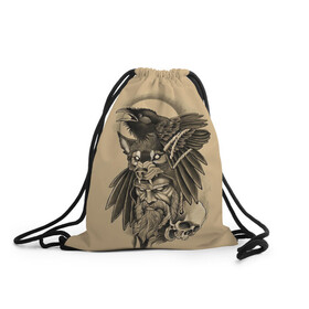 Рюкзак-мешок 3D с принтом русь в Смоленске, 100% полиэстер | плотность ткани — 200 г/м2, размер — 35 х 45 см; лямки — толстые шнурки, застежка на шнуровке, без карманов и подкладки | ethnic | folk | north | runes | slav | викинги | волк | вороны | один | руны | русь | север | скандинавия | славяне | фолк | фольклор | череп | этника | этно | язычество