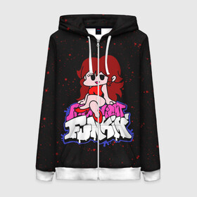 Женская толстовка 3D на молнии с принтом Friday Night Funkin в Смоленске, 100% полиэстер | длина до линии бедра, манжеты и пояс оформлены мягкой тканевой резинкой, двухслойный капюшон со шнурком для регулировки, спереди молния, по бокам два кармана | friday night funkin | в пятницу вечером | детям | логотипы игр | мелодия пятничного вечера | мультяшный | персонажи игр | пико | пятничный вечер фанкин | фанкин