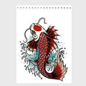 Скетчбук Карп Кои (Япония): в Смоленске, 100% бумага
 | 48 листов, плотность листов — 100 г/м2, плотность картонной обложки — 250 г/м2. Листы скреплены сверху удобной пружинной спиралью | fish | japan | koi | животные | иероглифы | карпы | кои | рыбы | цветы | япония