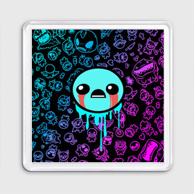 Магнит 55*55 с принтом Blue Isaac в Смоленске, Пластик | Размер: 65*65 мм; Размер печати: 55*55 мм | Тематика изображения на принте: binding | game | games | hell | isaac | the binding of isaac | ад | жертвоприношение исаака | игра | игры | исаак