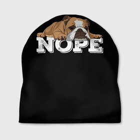 Шапка 3D Ленивый Бульдог: в Смоленске, 100% полиэстер | универсальный размер, печать по всей поверхности изделия | animals | bulldog | dog | english | lazy | meme | memes | nope | английский | бульдог | дог | животные | ленивый | мем | нет | пес | собака