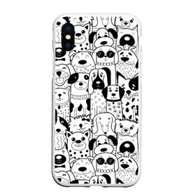 Чехол для iPhone XS Max матовый с принтом Собаки черно-белое в Смоленске, Силикон | Область печати: задняя сторона чехла, без боковых панелей | dog | животные | пес | природа | собака | собаки | собакчка | собачки