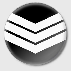 Значок с принтом Три полоски в Смоленске,  металл | круглая форма, металлическая застежка в виде булавки | Тематика изображения на принте: геометрия | линии | минимализм | полосы | три полоски | черно белое