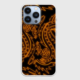 Чехол для iPhone 13 Pro с принтом ОГНЕННЫЕ ДРАКОНЫ НЕОН   NEON FIRE DRAGONS в Смоленске,  |  | china | dragon | japan | neon | texture | драконы | китай | мифология | неон | неоновые драконы | текстура | япония