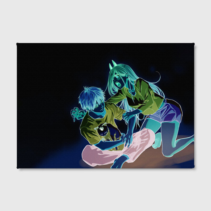 Холст прямоугольный Человек Бензопила фото