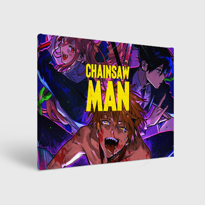 Холст прямоугольный Человек Бензопила фото