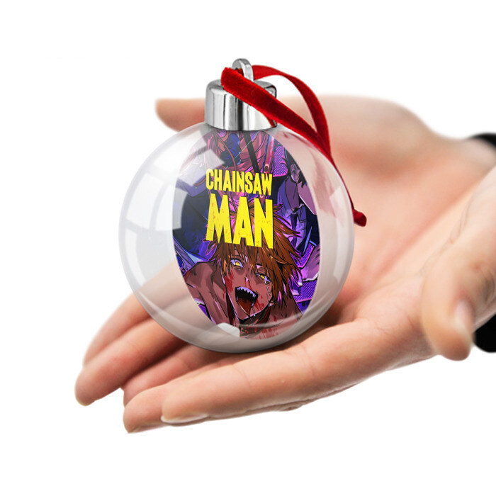 Ёлочный шар Человек Бензопила фото