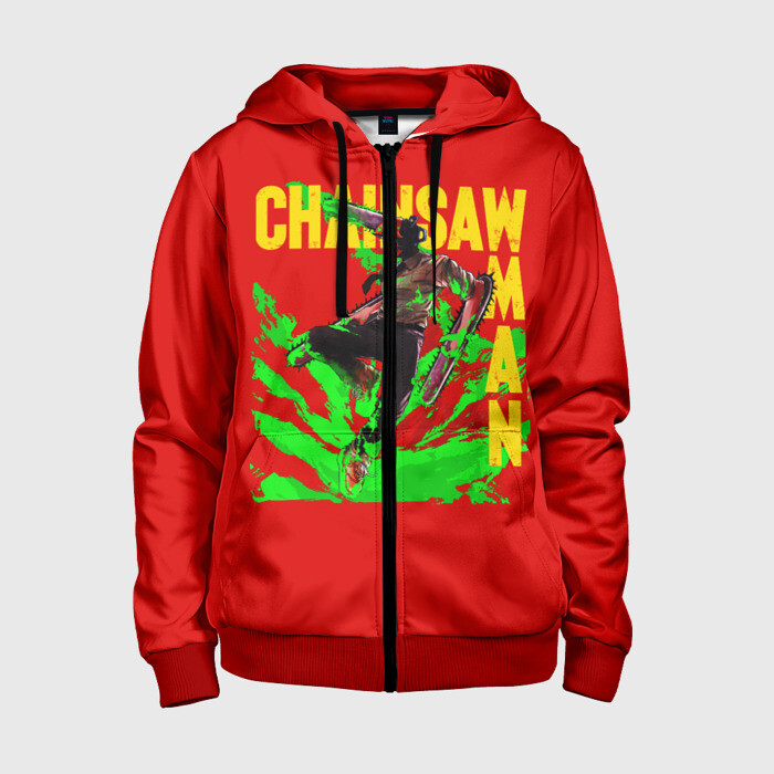 Детская толстовка 3D на молнии Человек Бензопила фото